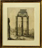 ROSSINI Luigi (1790-1857), d'après."Avanzi del Tempio di Giove Statore nel...