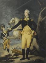TRIMBULL John (d'après).Portrait en pied de Washington.Lithographie.64 x 49 cm....