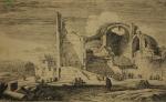 VAN SWANEVELT Hermann (c.1600-c.1655).Vues de paysages avec des ruines antiques.Réunion...
