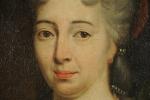 École FRANÇAISE du XVIIIème siècle.Portrait de femme à la robe...