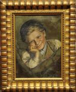César PATTEIN (1850 - 1931).Jeune garçon.Huile sur toile.30 x 22,5...