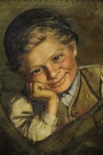 César PATTEIN (1850 - 1931).Jeune garçon.Huile sur toile.30 x 22,5...