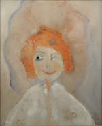Rosetta ACERBI (XXème).Femme aux cheveux rouges.Huile sur toile, signée et...