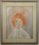 Rosetta ACERBI (XXème).Femme aux cheveux rouges.Huile sur toile, signée et...