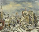 Raymond BESSE (1899-1969)."La ruelle vers Clichy".Huile sur toile, signée en...