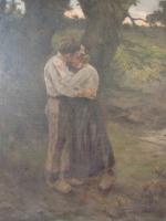 Eugène-Léon LABITTE (Clermont, 1858-1937).Couple d'amoureux dans la campagne prés de...
