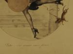 Chéri HÉROUARD (1881-1951)."Partir...c'est courir un peu !".Plume et aquarelle, signée...