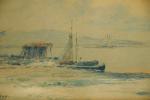 Henri FOREAU (1866-1938).Paysage de bord de mer.Aquarelle sur papier;27 x...