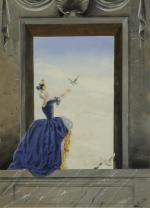 René GRUAU (Rimini, 1909 - Rome, 2004).Femme aux colombes, dans...