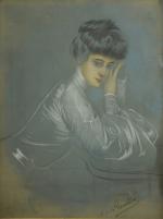 Antonio DE LA GANDARA (1861 - 1917).Portrait de femme.Pastel, signé...