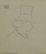 Édouard MANET (1832-1883), d'après. "Portrait de Charles Baudelaire au chapeau".Gravure....