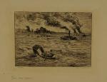 Charles DAUBIGNY (1817-1878)"Voyage en BATEAU. Croquis à l'eau forte par...