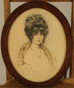 Maurice MILLIÈRE (1871-1946). Deux portraits de femme. Deux gravures à...
