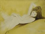 Bernard CHAROY (né en 1931). Jeune femme nue allongée. Estampe,...