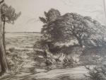 André DAUCHEZ (1870-1948).Paysage marin. Pointe sèche, contresignée au crayon en...