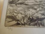 André DAUCHEZ (1870-1948).Paysage marin. Pointe sèche, contresignée au crayon en...