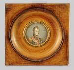 École FRANÇAISE du XIXème.Portrait du Maréchal Ney.Miniature circulaire signée "de...