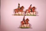 SILBERMAN, France. 21 figurines : Soldats papier, Cavaliers avec sabre.