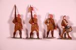 France. 14 figurines Chasseurs Alpins : 3 Tambours.