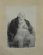 Charles LÉANDRE (1862-1934)Homme assis.Lithographie signée en bas à gauche.48 x...