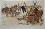 Mathurin Méheut (1882-1958). "Écossais à l'entrainement près Cassem ", aquarelle.P.S.,...