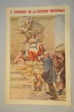 Alcide Théophile ROBAUDI (1850-1928)."Deuxième Emprunt de la Défense Nationale".Affiche imprimée...