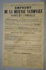 "Emprunt de la Défense Nationale. En rente 5 % Perpétuelle"....