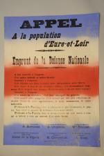 "Appel A la Population d'Eure- et- Loir ". Affiche imrimée...