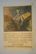 2 AFFICHES :- Lieutenant Jean DROIT"Debout dans la tranchée que...