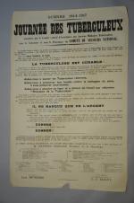 "Guerre 14-17- Journée des Tuberculeux ".Affiche imprimée par Villain et...