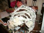 COURONNE de MARIAGE, XIXème siècle, gainée de taffetas, fleurs en...