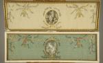 Échantillons de BRODERIES, style Louis XVI, faille brodée en application...