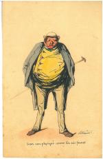 Pierre LETUAIRE (1798-1884)7 caricatures.Encre et aquarelle sur papier fort. Signées...