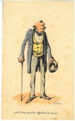 Pierre LETUAIRE (1798-1884)7 caricatures.Encre et aquarelle sur papier fort. Signées...