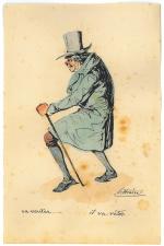 Pierre LETUAIRE (1798-1884)9 caricatures."Elle a fait l'amusement des salons"; "Il...
