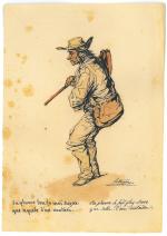 Pierre LETUAIRE (1798-1884)9 caricatures."Elle a fait l'amusement des salons"; "Il...