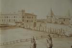 École FRANÇAISE du début du XIXe.Paysage.Lavis.48 x 60 cm.