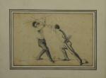 Paul GAVARNI (1801-1866), attribué àDuellistes.Crayon sur papier avec rousseurs, signé...