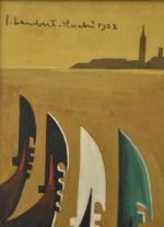 Jean LAMBERT-RUCKI (1888-1967).Venise, San Giorgio, 1928.Gouache signée et datée en...