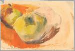 Morgan RUSSEL (1886-1953) Nature morte aux pommes.Aquarelle signée en bas...
