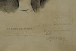 Achille DEVÉRIA (1800-1857).
Alfred de Vigny, 1831.
Lithographie avec un envoi manuscrit...