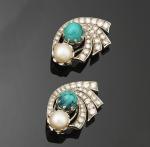 Rouillac | Boucles d'oreilles perle et turquoise