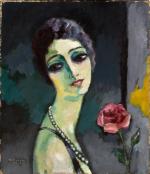Van Dongen, Portrait de Madeleine Grey à la rose